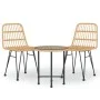 3-teiliges Garten-Esszimmerset aus synthetischem Rattan von vidaXL, Gartensets - Ref: Foro24-3157831, Preis: 175,92 €, Rabatt: %