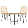 3-teiliges Garten-Esszimmerset aus synthetischem Rattan von vidaXL, Gartensets - Ref: Foro24-3157831, Preis: 178,32 €, Rabatt: %