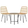3-teiliges Garten-Esszimmerset aus synthetischem Rattan von vidaXL, Gartensets - Ref: Foro24-3157831, Preis: 175,92 €, Rabatt: %