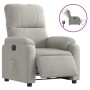 Sillón reclinable eléctrico tela de microfibra gris claro