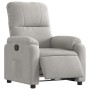 Sillón reclinable eléctrico tela de microfibra gris claro