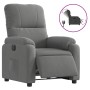 Sillón reclinable eléctrico tela de microfibra gris oscuro