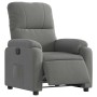 Sillón reclinable eléctrico tela de microfibra gris oscuro