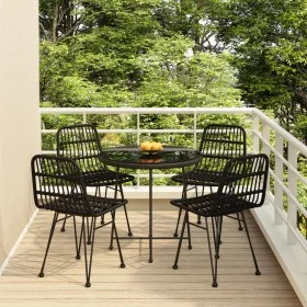 5-teiliges Garten-Esszimmerset aus synthetischem Rattan, schwarz von vidaXL, Gartensets - Ref: Foro24-3157844, Preis: 329,10 ...