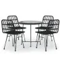 5-piece black synthetic rattan garden dining set by vidaXL, Garden sets - Ref: Foro24-3157844, Price: 329,10 €, Discount: %