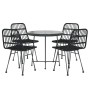 5-teiliges Garten-Esszimmerset aus synthetischem Rattan, schwarz von vidaXL, Gartensets - Ref: Foro24-3157844, Preis: 334,14 ...