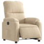 Sillón reclinable eléctrico tela de microfibra color crema