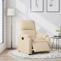 Sillón reclinable eléctrico tela de microfibra color crema