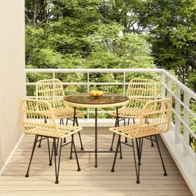 5-teiliges Garten-Essset aus synthetischem Rattan von vidaXL, Gartensets - Ref: Foro24-3157843, Preis: 366,04 €, Rabatt: %