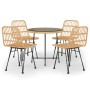 5-teiliges Garten-Essset aus synthetischem Rattan von vidaXL, Gartensets - Ref: Foro24-3157843, Preis: 378,22 €, Rabatt: %