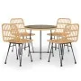 Juego de comedor de jardín 5 piezas ratán sintético de vidaXL, Conjuntos de jardín - Ref: Foro24-3157843, Precio: 365,15 €, D...