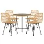 Juego de comedor de jardín 5 piezas ratán sintético de vidaXL, Conjuntos de jardín - Ref: Foro24-3157843, Precio: 365,15 €, D...