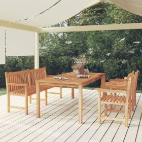 Juego de comedor para jardín 4 piezas madera maciza de teca de vidaXL, Conjuntos de jardín - Ref: Foro24-3157172, Precio: 986...