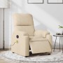 Sillón reclinable masaje eléctrico tela microfibra color crema