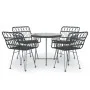 5-teiliges Garten-Ess-Set aus schwarzem synthetischem Rattan von vidaXL, Gartensets - Ref: Foro24-3157842, Preis: 328,12 €, R...
