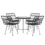 5-teiliges Garten-Ess-Set aus schwarzem synthetischem Rattan von vidaXL, Gartensets - Ref: Foro24-3157842, Preis: 331,95 €, R...