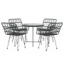 5-teiliges Garten-Ess-Set aus schwarzem synthetischem Rattan von vidaXL, Gartensets - Ref: Foro24-3157842, Preis: 328,12 €, R...