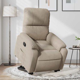 Sillón reclinable elevable tela de microfibra gris taupe en Sillones | Comprar online en Foro24