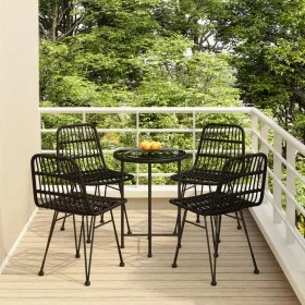 5-Piece Black Synthetic Rattan Garden Dining Set by vidaXL, Garden sets - Ref: Foro24-3157840, Price: 298,52 €, Discount: %