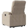 Sillón reclinable elevable tela de microfibra gris taupe