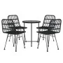 5-Piece Black Synthetic Rattan Garden Dining Set by vidaXL, Garden sets - Ref: Foro24-3157840, Price: 298,49 €, Discount: %