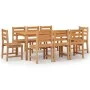 Garten-Essgruppe 9-teilig aus massivem Teakholz von vidaXL, Gartensets - Ref: Foro24-3157190, Preis: 974,24 €, Rabatt: %