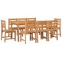 Juego de comedor para jardín 9 piezas madera maciza de teca de vidaXL, Conjuntos de jardín - Ref: Foro24-3157190, Precio: 974...