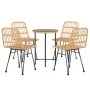 5-teiliges Garten-Essset aus synthetischem Rattan von vidaXL, Gartensets - Ref: Foro24-3157839, Preis: 328,30 €, Rabatt: %