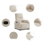 Sillón reclinable elevable tela de microfibra beige
