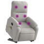 Sillón reclinable de masaje elevable tela microfibra gris claro