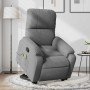 Sillón reclinable masaje elevable tela microfibra gris oscuro en Sillones | Comprar online en Foro24
