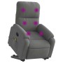 Sillón reclinable masaje elevable tela microfibra gris oscuro