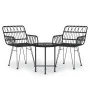 3-teiliges Garten-Ess-Set aus schwarzem synthetischem Rattan von vidaXL, Gartensets - Ref: Foro24-3157830, Preis: 169,09 €, R...