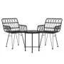 3-teiliges Garten-Ess-Set aus schwarzem synthetischem Rattan von vidaXL, Gartensets - Ref: Foro24-3157830, Preis: 169,09 €, R...