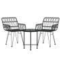 Juego de comedor de jardín 3 piezas ratán sintético negro de vidaXL, Conjuntos de jardín - Ref: Foro24-3157830, Precio: 171,0...