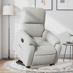 Sillón eléctrico reclinable elevable tela microfibra gris claro Sillón eléctrico reclinable elevable tela microfibra gris claro