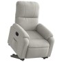 Sillón eléctrico reclinable elevable tela microfibra gris claro