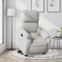 Sillón eléctrico reclinable elevable tela microfibra gris claro