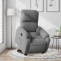 Sillón eléctrico reclinable elevable tela microfibra gris