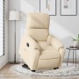 Sillón eléctrico reclinable elevable tela microfibra crema