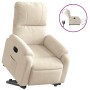 Sillón eléctrico reclinable elevable tela microfibra beige