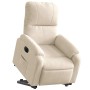 Sillón eléctrico reclinable elevable tela microfibra beige