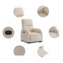 Sillón eléctrico reclinable elevable tela microfibra beige