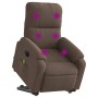 Sillón masaje eléctrico reclinable elevable tela marrón