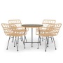5-piece synthetic rattan garden dining set by vidaXL, Garden sets - Ref: Foro24-3157841, Price: 354,22 €, Discount: %