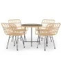 5-piece synthetic rattan garden dining set by vidaXL, Garden sets - Ref: Foro24-3157841, Price: 346,02 €, Discount: %