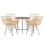 5-piece synthetic rattan garden dining set by vidaXL, Garden sets - Ref: Foro24-3157841, Price: 346,02 €, Discount: %