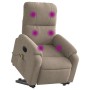 Sillón masaje eléctrico reclinable elevable tela gris taupe