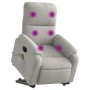 Sillón masaje eléctrico reclinable elevable tela gris claro