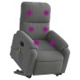 Sillón masaje eléctrico reclinable elevable tela gris oscuro